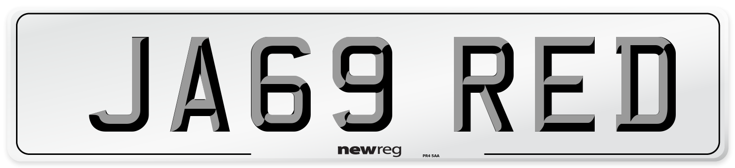 JA69 RED Number Plate from New Reg